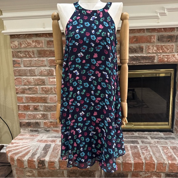 Betsey Johnson Dresses & Skirts - BETSEY JOHNSON Y2K Navy Multicolored Floral Slip Dress / 2 / Excellent condition